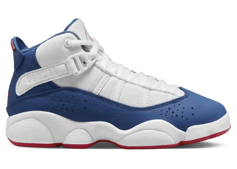 Jordan 6 Rings White University Red Light Steel Grey True Blue (PS)