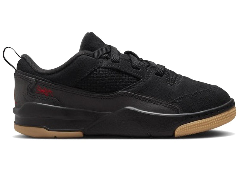 Jordan Flight Court Black Gum Medium Brown Varsity Red (PS)