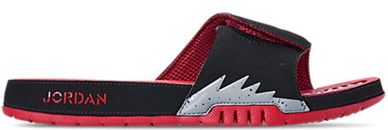 Jordan Hydro 5 Retro Slide Black Particle Grey University Red