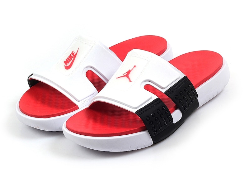 Jordan Hydro 8 Retro Slide White Black Fire