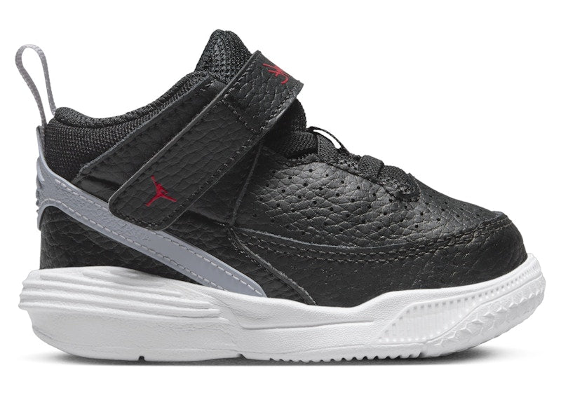 Jordan Max Aura 5 Black White Cement Grey University Red (TD)