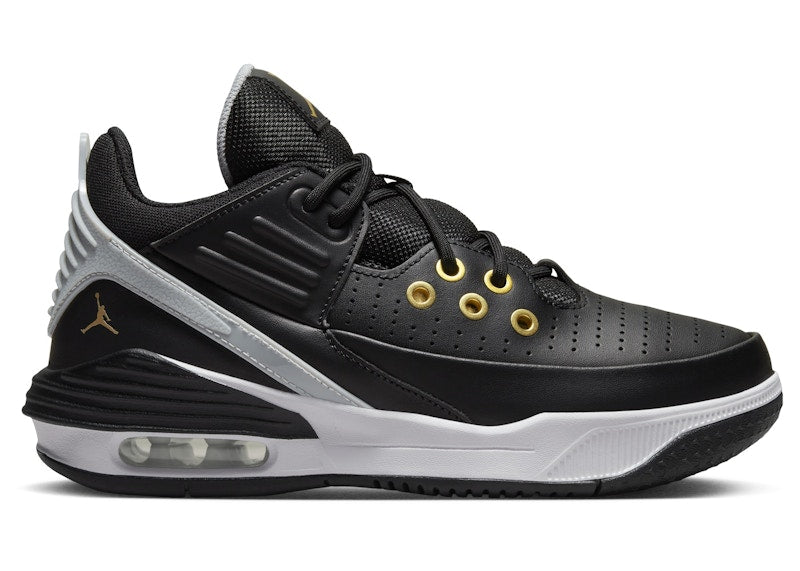 Jordan Max Aura 5 Black White Wolf Grey Metallic Gold (GS)
