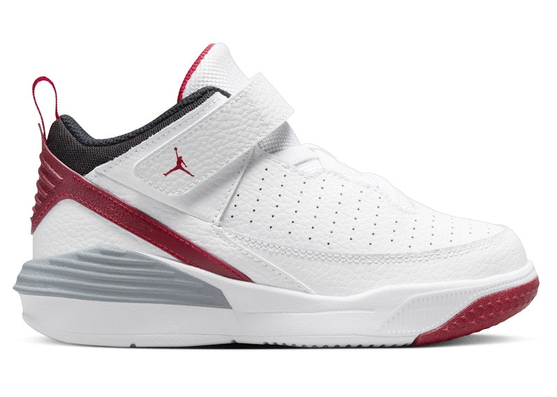 Jordan Max Aura 5 White Varsity Red Wolf Grey Black (PS)