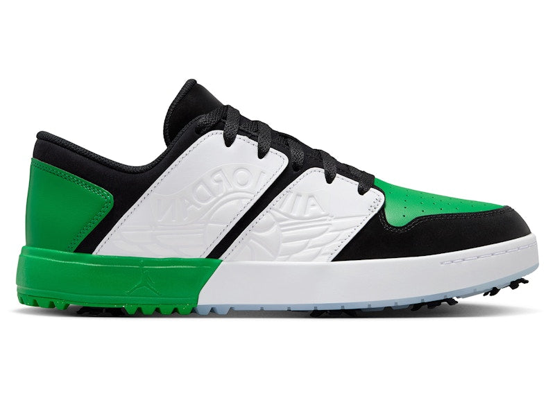 Jordan NU Retro 1 Golf Black White Blue Tint Lucky Green