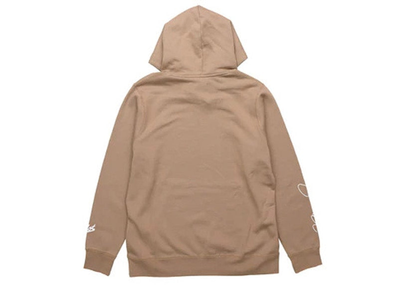 Jordan x CLOT Crossover Logo Printed Hoodie Brown
