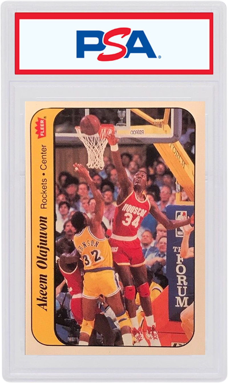 Akeem Olajuwon 1986 Fleer Sticker Rookie #9 (PSA or BGS Graded)