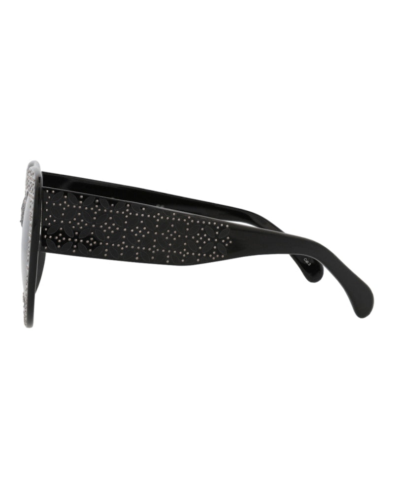 Alaia Cat Eye-Frame Acetate Sunglasses Black Black Grey (AA0042S-30008459-001)
