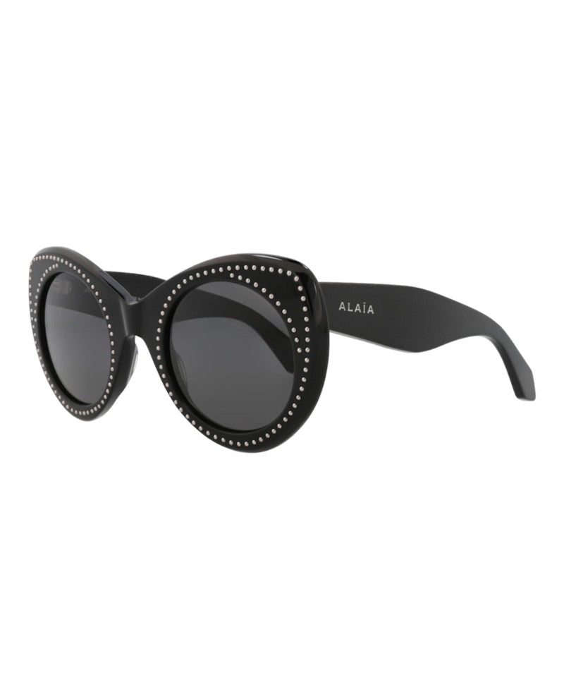 Alaia Cat Eye-Frame Recycled Acetate Sunglasses Black Black Grey (AA0064S-30014219-001)