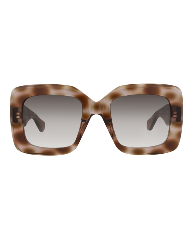 Alaia Square-Frame Recycled Acetate Sunglasses Havana Havana Grey (AA0065S-30014218-004)