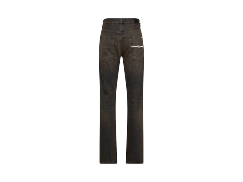 AMIRI Bar Logo Dark Wash Straight Leg Jeans Dark Brown