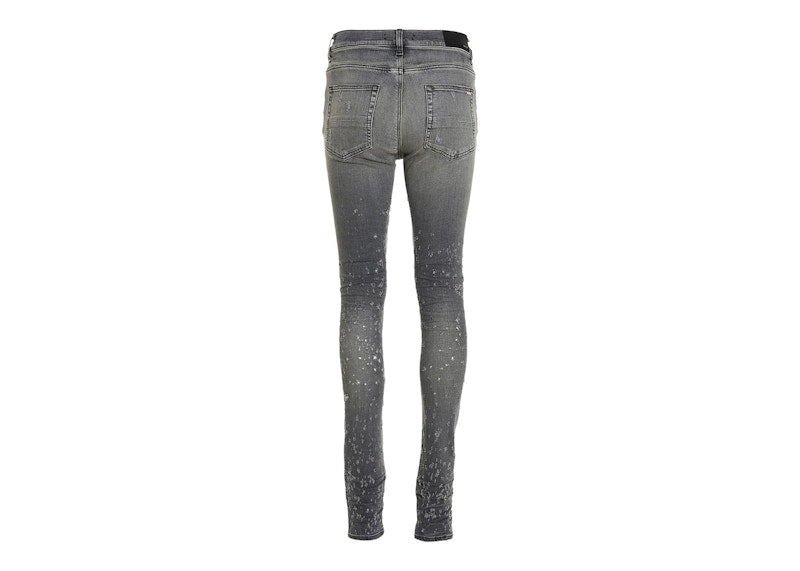 AMIRI Distressed Paint Splatter Fitted Jeans Grey/Multi