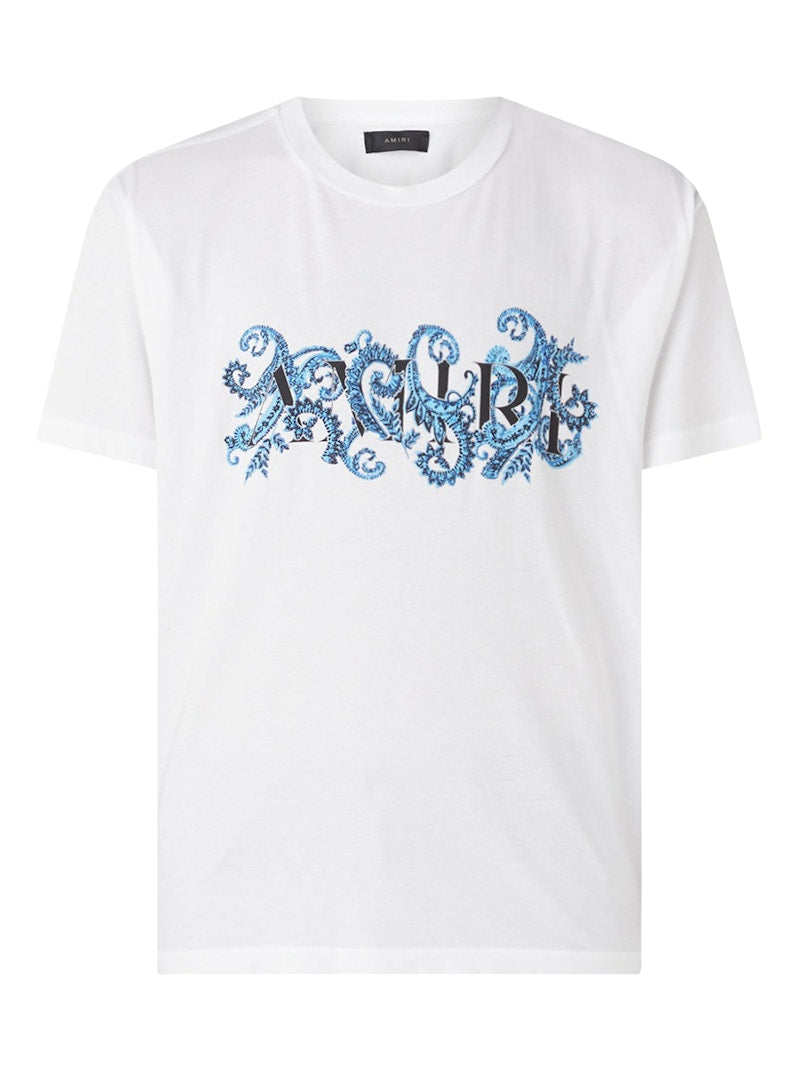 AMIRI Paisley Print T-Shirt White/Black/Blue