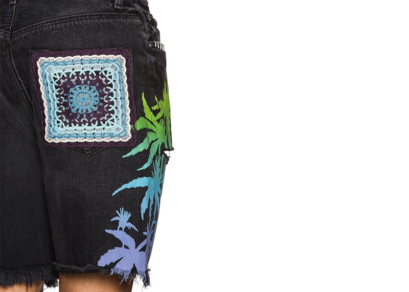 AMIRI Palm Denim Shorts Black
