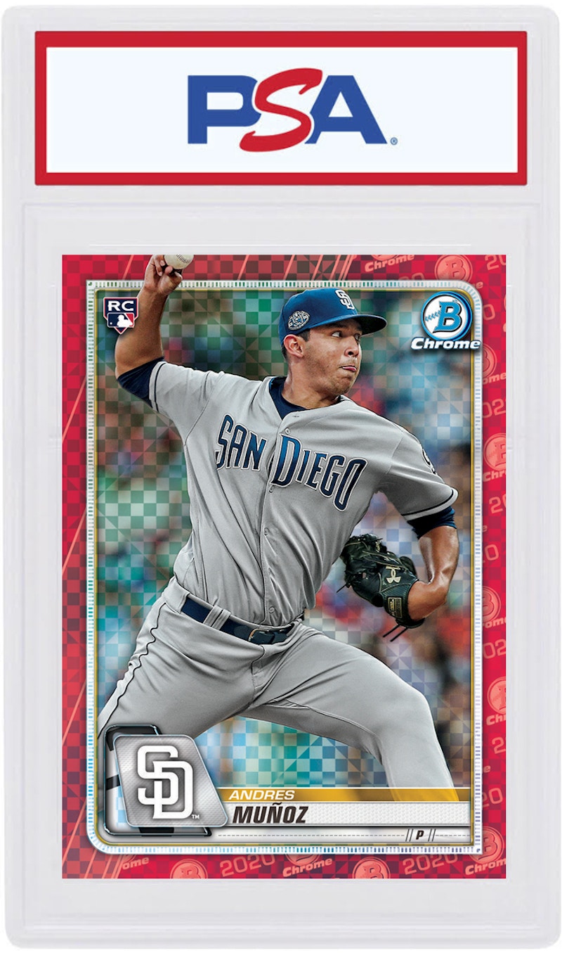 Andres Mu–oz 2020 Bowman Chrome X Rookie Red X-Fractor 1/1 #7