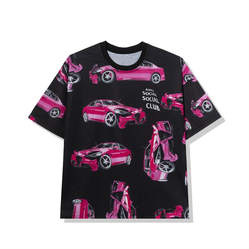 Anti Social Social Club 3AM On Melrose All Over Tee Black/Pink