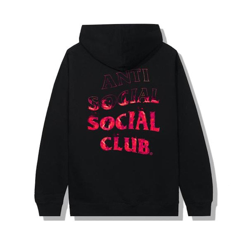 Anti Social Social Club A Fire Inside Pink Flame Hoodie Black