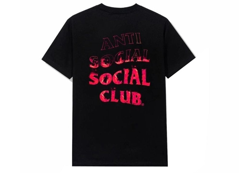 Anti Social Social Club A Fire Inside Pink Flame Tee Black