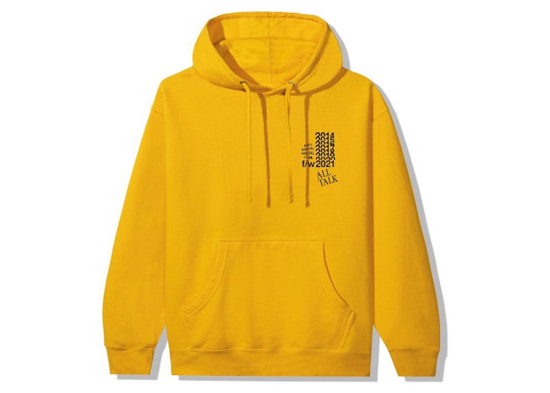 Anti Social Social Club All Talk On A Blog Hoodie Gold