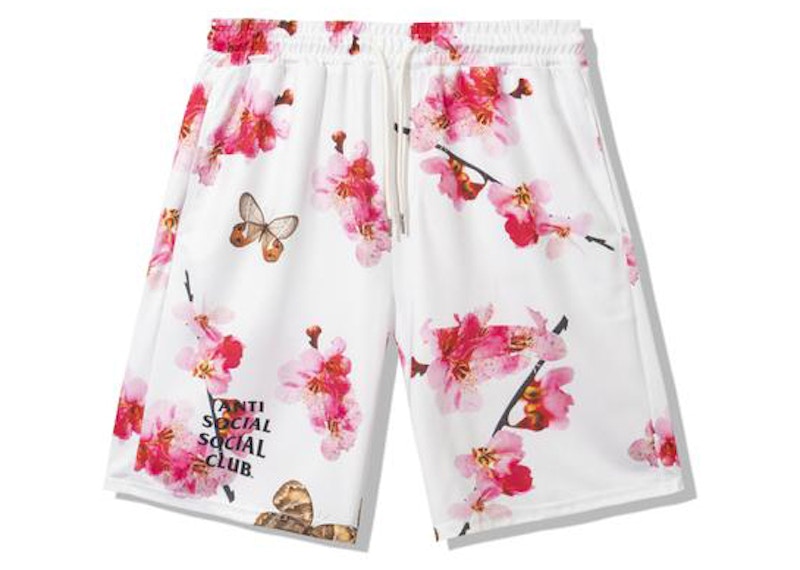 Anti Social Social Club Be My Butterfly Mesh Shorts White