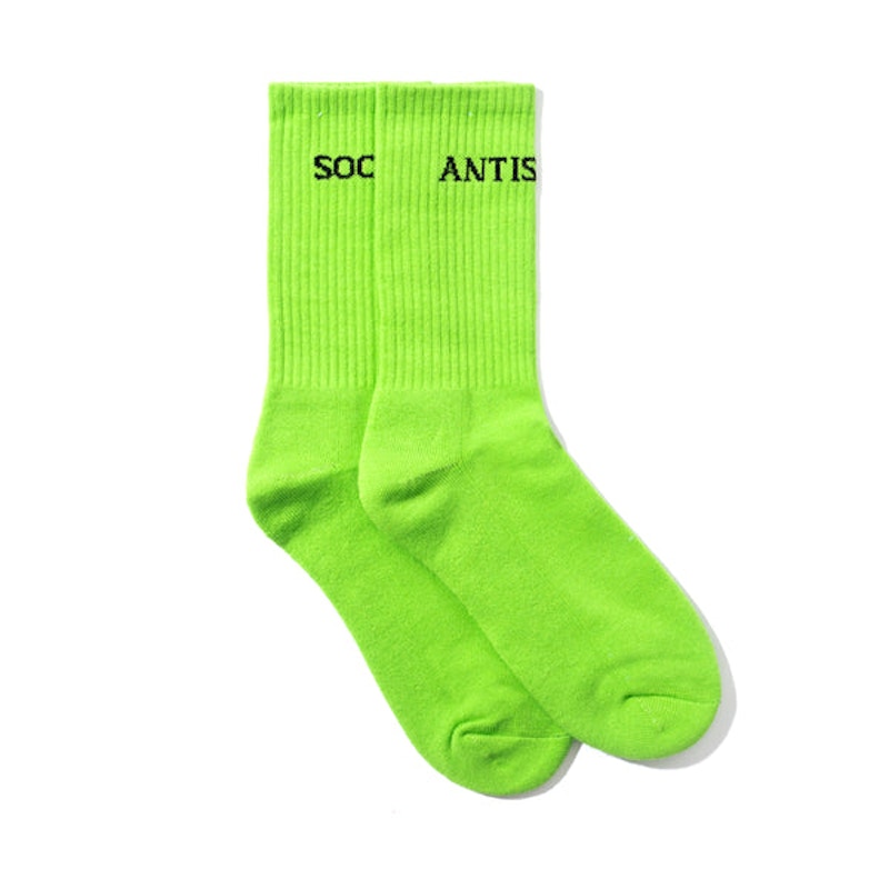 Anti Social Social Club Catchphrase Socks Green