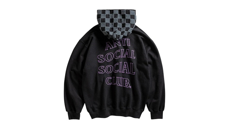 Anti Social Social Club Chenille Checkered Hoodie Black