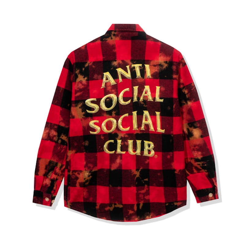 Anti Social Social Club Chromey Flannel Red Tie Dye