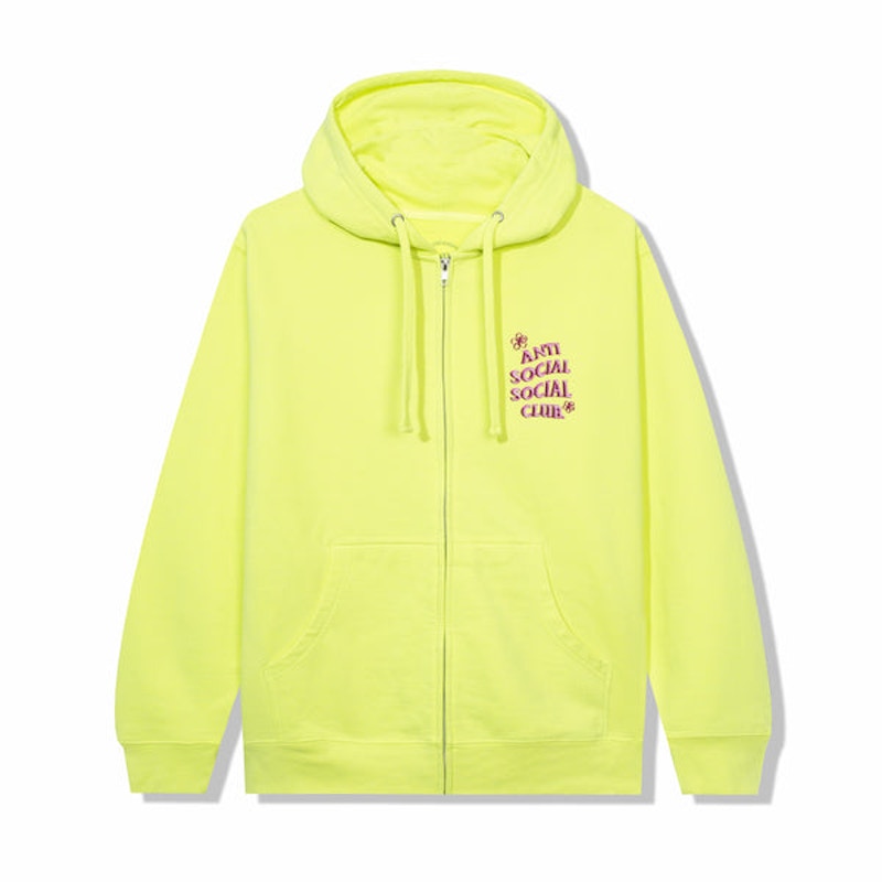 Anti Social Social Club Coral Crush Zip Up Hoodie Yellow