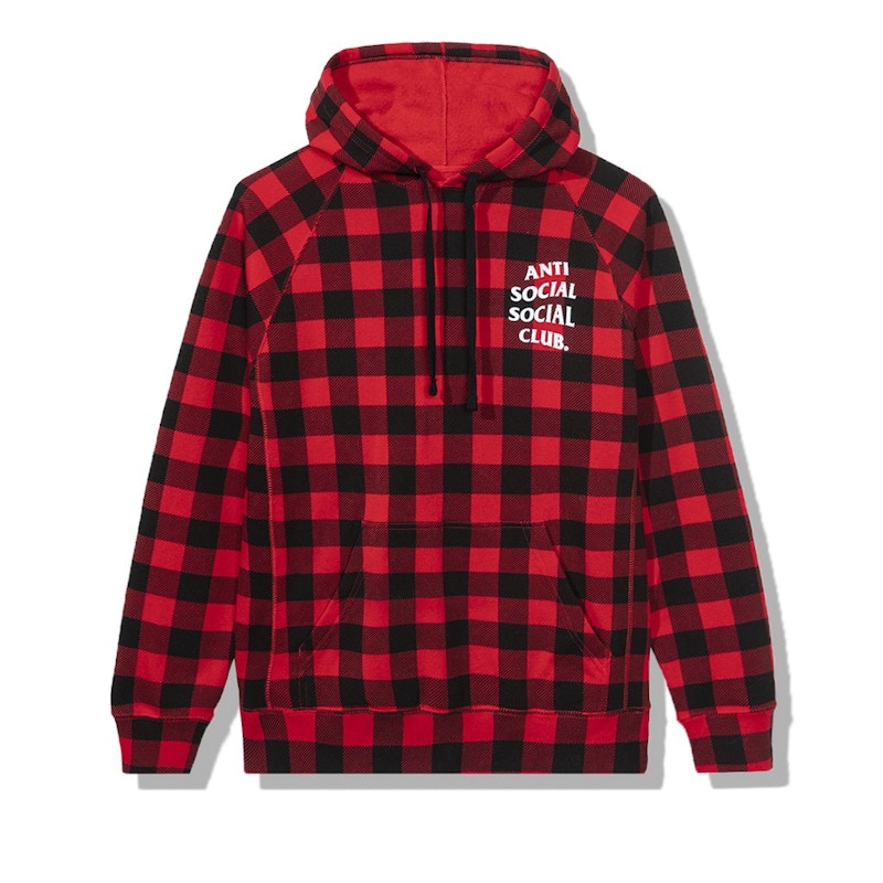 Anti Social Social Club Crossed Out Hoodie Checkered Red