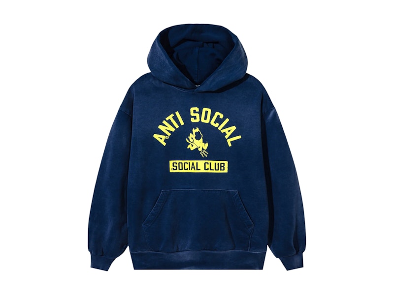 Anti Social Social Club Devils Playground Vintage Hoodie Navy