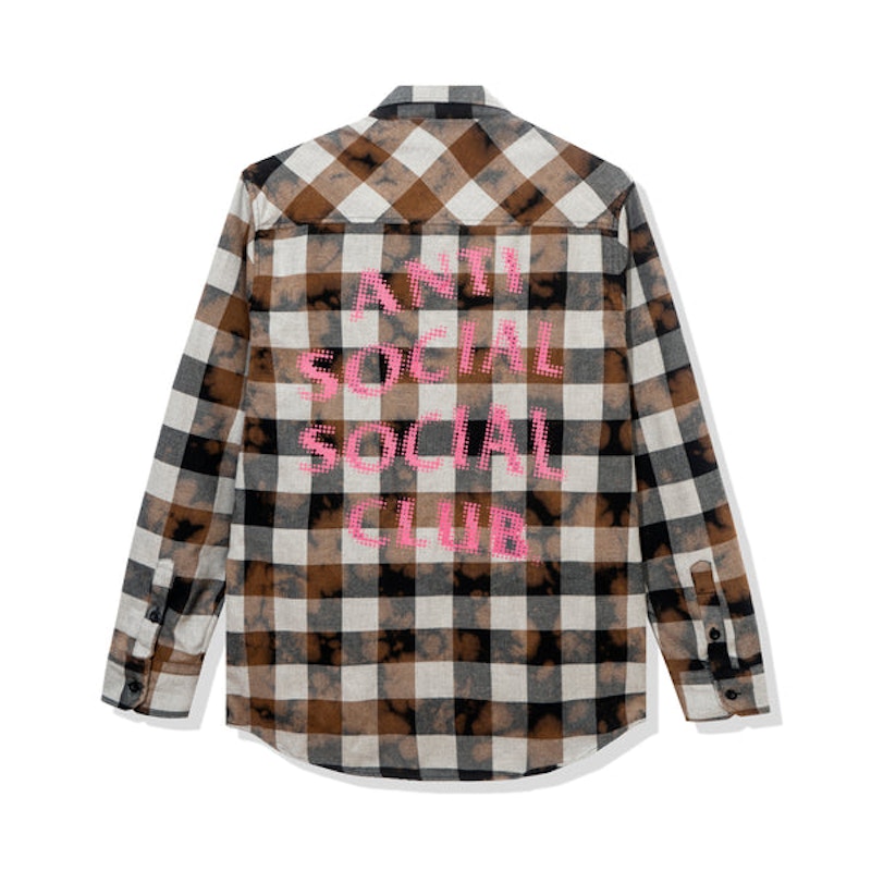 Anti Social Social Club Dialtone Flannel Black Tie Dye