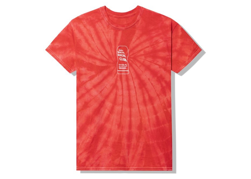 Anti Social Social Club Exhausted Tee Red Tie Dye