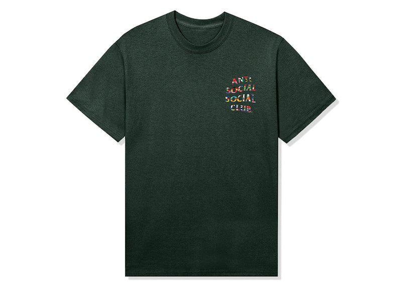 Anti Social Social Club Flag Collage Tee Dark Green