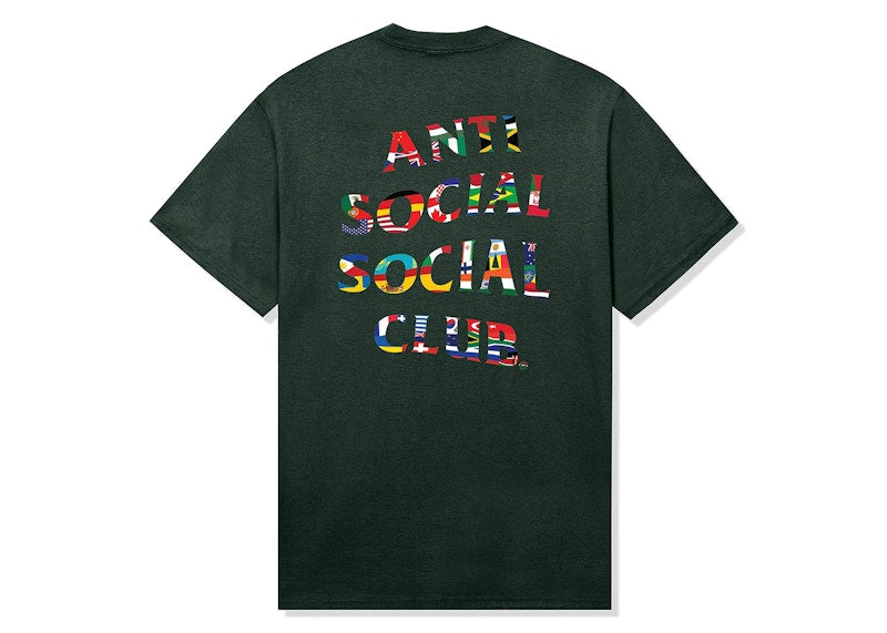 Anti Social Social Club Flag Collage Tee Dark Green