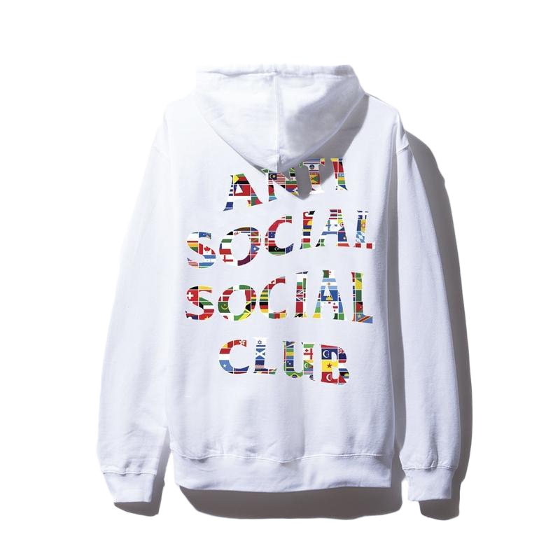 Anti Social Social Club Flag Hoodie White