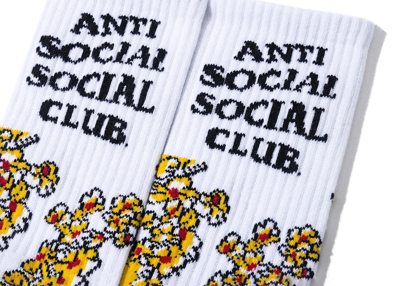 Anti Social Social Club Flower Feet Socks White