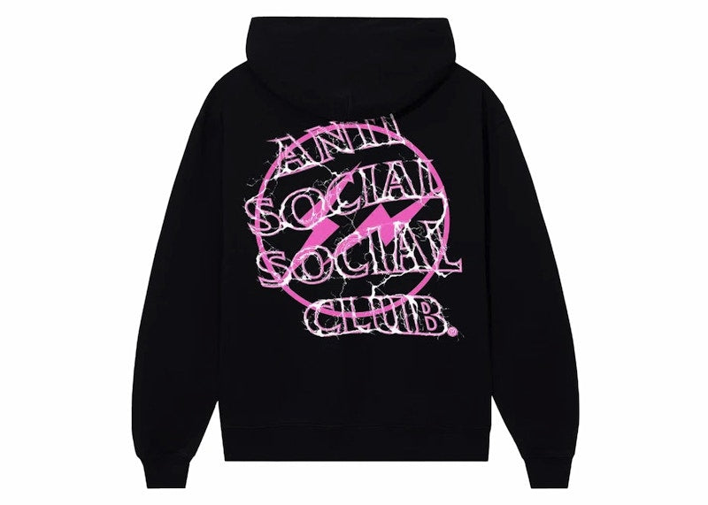 Anti Social Social Club Fragment Bolt Hoodie Black/Pink