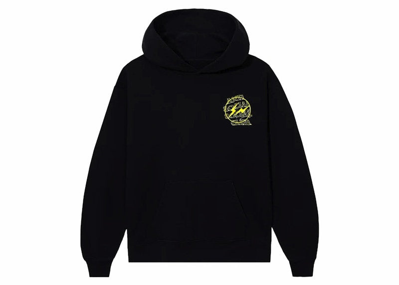 Anti Social Social Club Fragment Bolt Hoodie Black/Yellow