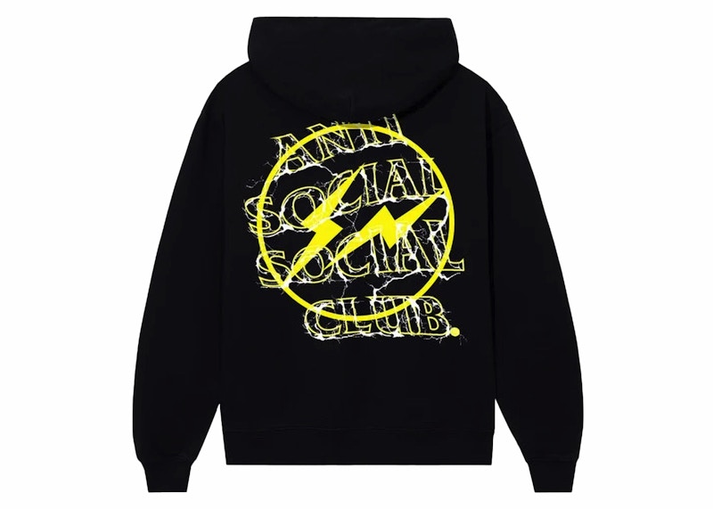 Anti Social Social Club Fragment Bolt Hoodie Black/Yellow