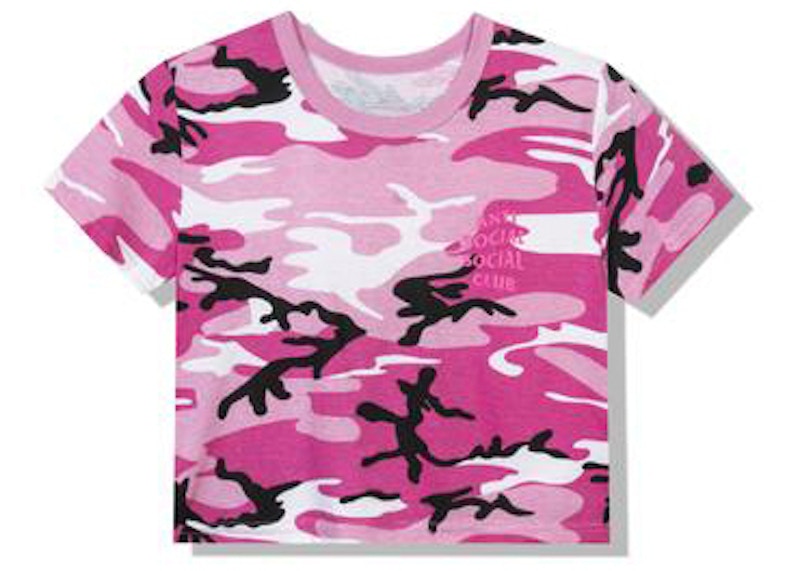 Anti Social Social Club Geenie Womens Crop Top Pink Camo