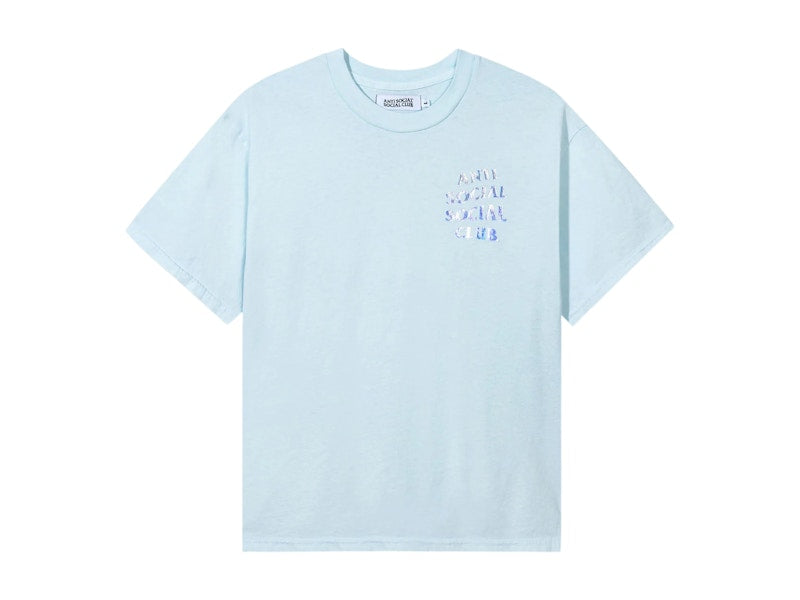 Anti Social Social Club Get Weird Hologram Tee Sky Blue