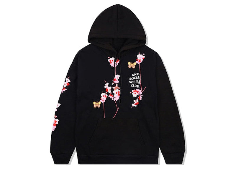 Anti Social Social Club Kkoch Butterflies Full Embroidery Hoodie Black