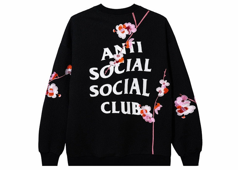 Anti Social Social Club Kkoch Knitted Thermal Crewneck Black