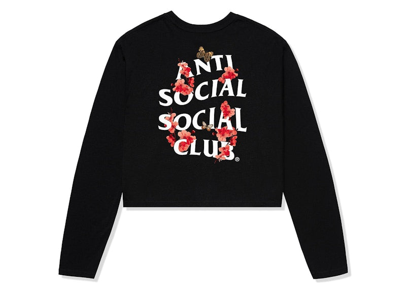 Anti Social Social Club Kkotch Women's Crop Ls Tee Black