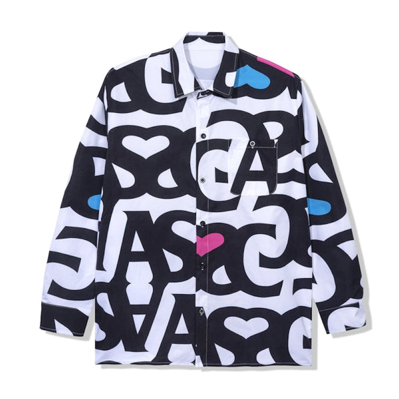 Anti Social Social Club Negative Space L/S Cotton Button Up White