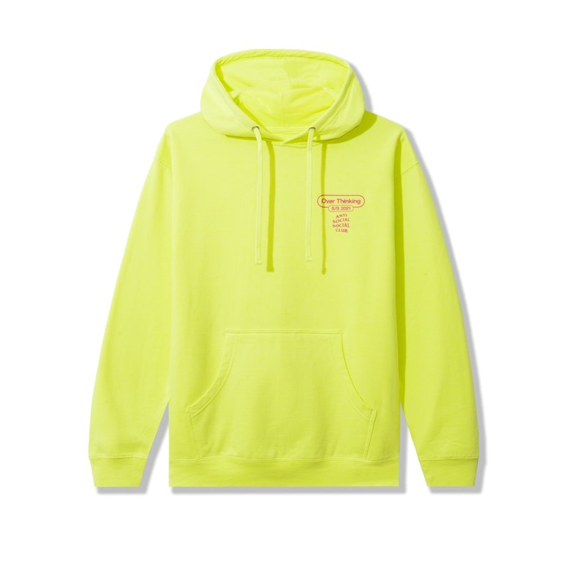 Anti Social Social Club Over Thinking 21 Hoodie Neon Green