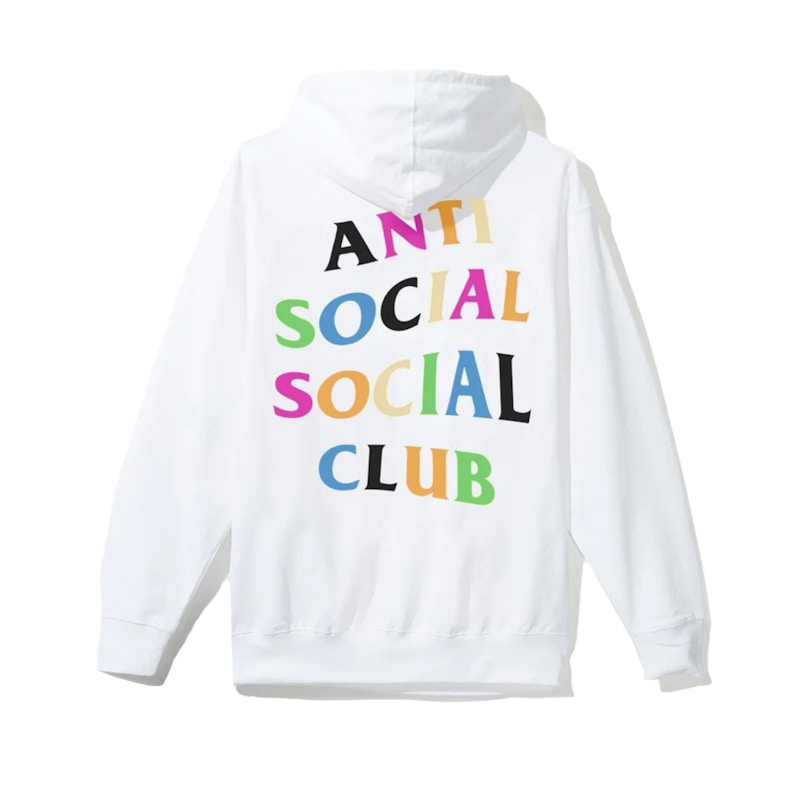 Anti Social Social Club Rainbow Logo Hoodie White