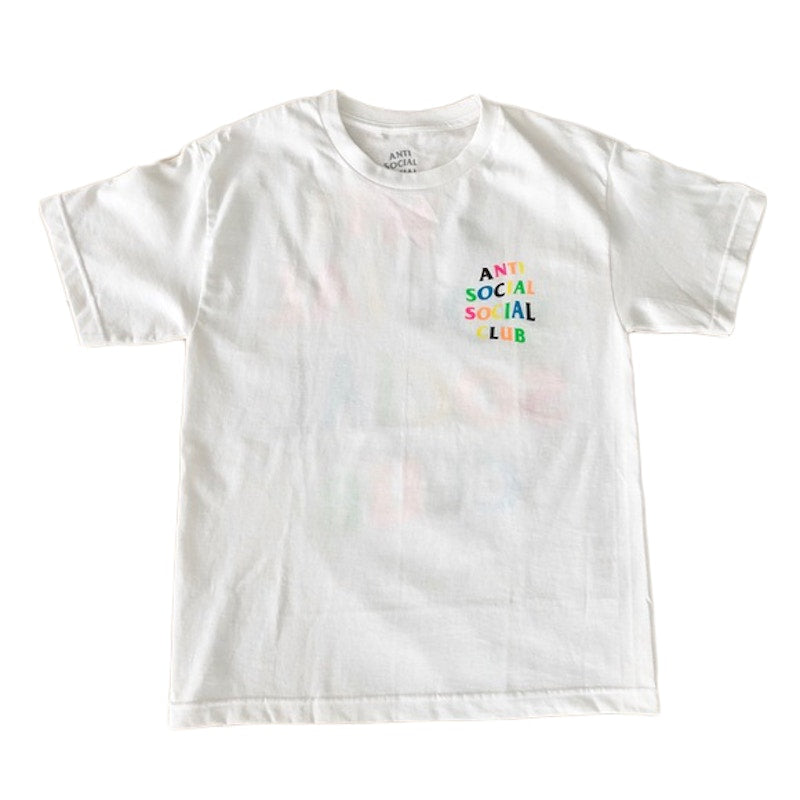 Anti Social Social Club Rainbow Logo Tee White