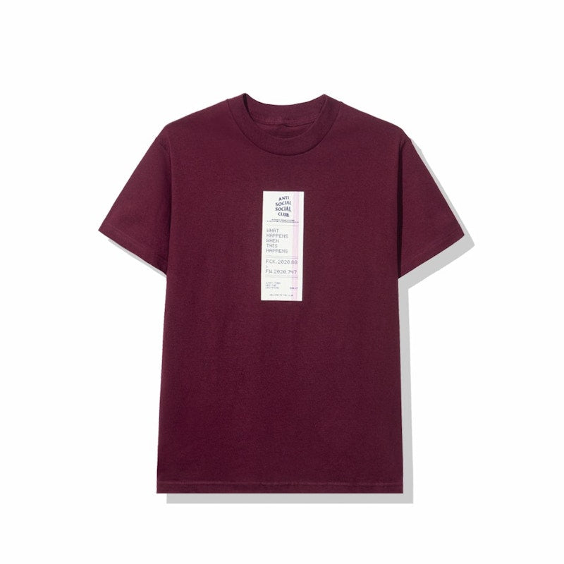 Anti Social Social Club Read Receipts Tee Maroon