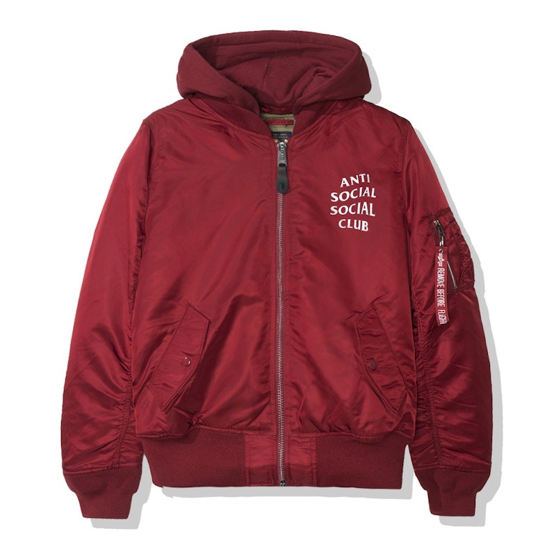 Anti Social Social Club Smog MA1 Alpha Jacket (FW19) Burgundy