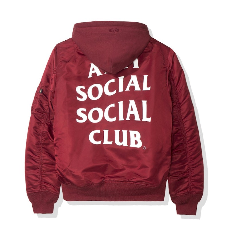 Anti Social Social Club Smog MA1 Alpha Jacket (FW19) Burgundy